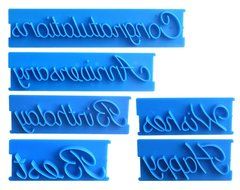 BleuMoo 6Pcs Letter Fondant Cake Mold Decorating Icing Cutter Mould Sugarcraft Tool DIY N2