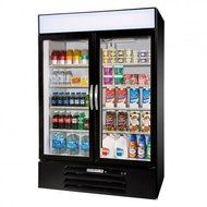 Beverage-Air MMR44-1-B-EL MarketMax 47" Two Section Glass Door Reach-In Merchandiser Refrigerator with LED Lighting...