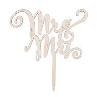 LOVENJOY Gift Box Pack Mr and Mrs Monogram Rustic Wood Wedding Engagement Cake Toppers Decoration (5.9-inch) N3