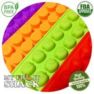 DIY Fruit Snacks Kit - 4 Premium Quality Silicone Molds (160 Gummies) + 4 Trays (Compatible with all Gummy Bear... N5