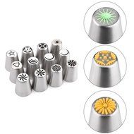 UTEN 12pcs Stainless Steel Russian Piping Nozzles Set DIY Pastry Icing Cake Decorating Tool (silver) N15