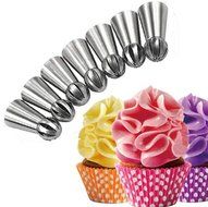 UTEN 12pcs Stainless Steel Russian Piping Nozzles Set DIY Pastry Icing Cake Decorating Tool (silver) N17