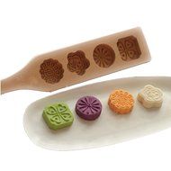 Hleeduo&reg; Wooden Moon Cake Steamed Pumpkin Pie Pasta Rice Cake Wooden Baking Mold (Four Mold)