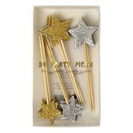 Meri Meri 24 Glitter Stars Party Picks (Cupcake Toppers)