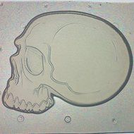 Flexible Resin or Chocolate Mold Skull Side View N2