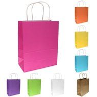 Bright Paper Party Gift Bags With Handles Birthday Wedding Loot Candy Shopping Retail Bag Pouches - Brown, 22... N13