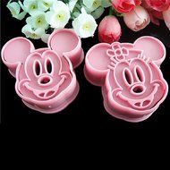 Meidus Kitchen Mickey&amp;Minnie Cartoon Fondant Cake Cookie Cutter Mould Pink