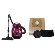 BISSELL Zing Bagged Canister Vacuum, Purple, 4122 &amp; Bissell 1480 Zing Canister Vacuum Accessory Kit - Corded