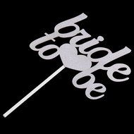 Bride To Be Silver &amp; Gold Glitter Wedding Bridal Shower Cake Topper Hen Party Favor - Gold N8