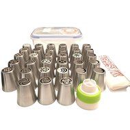 40 Piece Russian Piping Tips Set PLUS Storage Case! | 33 Stainless Russian Piping Tips &ndash; 1 Three Bag Coupler &ndash;... N6