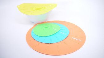Silicone Lids Set of 4 with 2 cup lids - BPA Free, Strong Suction, Money Saver - Heat resisting, dishwasher, microwaveable... N6