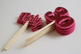 All About Details Red Thirty Cupcake Toppers, Set of 12
