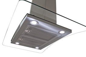 Golden Vantage Stainless Steel 30" Euro Style Island Mount Remote Range Hood LED Screen GVAIS3-BR-30 N2