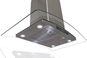 Golden Vantage Stainless Steel 30" Euro Style Island Mount Remote Range Hood LED Screen GVAIS3-BR-30 N3