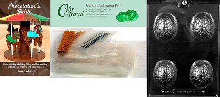 Cybrtrayd M197 The Brain Chocolate Candy Mold with Exclusive Cybrtrayd Copyrighted Chocolate Molding Instructions