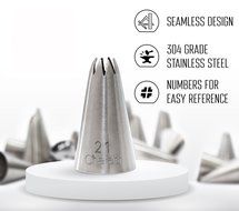 Cake Decorating Tip Set by Chefast - Perfect for Cakes, Cupcakes, and Cookie Decoration - Premium Kit of 20 Piping... N7
