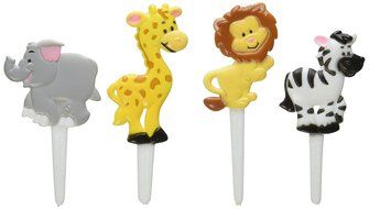 Oasis Supply Cupcake/Cake Decorating Zoo Animal Puffy Picks, 2-1/2-Inch, Black, Set of 12 N2