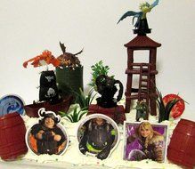 How To Train Your Dragon 20 Piece Birthday Cake Topper Set Featuring Toothless Night Fury, Monstrous Nightmare... N4