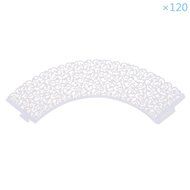 Leegoal 120 White Vine Filigree Laser Cut Lace Cupcake Wrapper Wraps Liner Wedding Party Cake Decoartion
