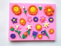 Wocuz W0280 Flowers Food-Grade Non-Stick Silicone Candy Fondant Chocolate Accessory Mold for Cake Decorating N2