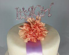 40 &amp; Fabulous Rhinestone Crystal Cake Topper Silver, Gold Numbers, Letters, Bling Love, Wedding, Birthday, Anniversary... N4