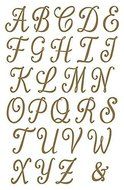 Gold Monogram Wedding Cake Topper Initials - Set of 3 Letters N2