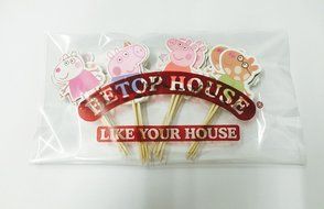 BETOP HOUSE Set of 24 Pieces Cute Peppa Pig Theme Party Decorative Cupcake Topper for Kids Birthday Party Baby... N4