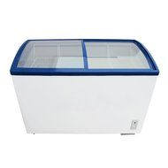 351L Curved Glass Sliding Double Doors Ice Cream Merchandise Display Showcase Deep Freezers Commercial Refrigerator... N4