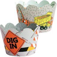 Construction Theme Cupcake Wrappers, Dump Truck Design, Confetti Couture Party Supplies, 36 Wraps N5