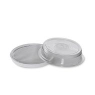Nordic Ware Microwave 2-Sided Round Bacon and Meat Grill and 10-Inch Spatter Cover N6