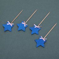 Whitelotous 10pcs Star Cake Inserted Card Decor Dessert Muffin Cupcake Toppers for Picnic Wedding Baby Shower... N18