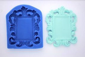 FRENCH OBLONG FRAME SILICONE MOLD FOR FONDANT, GUM PASTE, CHOCOLATE, HARD CANDY, FIMO, CLAY, SOAPS