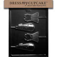 Dress My Cupcake DMCS110 Chocolate Candy Mold, Cheerleading Lollipops