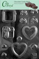 Cybrtrayd M186 Heart/Present Pour Box Miscellaneous Chocolate Candy Mold