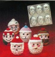 Wilton Mini Holiday Santa Faces Cake Pan (502-3878, 1983) ~ 6 Cavity ~ Retired
