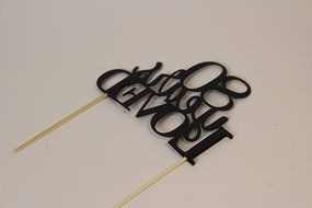 All About Details Black 80-Years-Loved Cake Topper N2