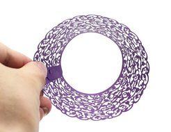PONATIA 50 Vine Filigree Lace Cupcake Wrapper Wraps Liner Wedding Party Cake Decoartion (Pink) N12