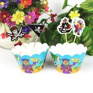 Winrase&reg; Set of 12 Chic Batman Mouth Kids Birthday Party Decoration Paper Cupcake Liner Wrap Wrappers with Toppers... N22