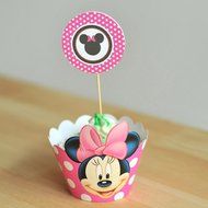 Winrase&reg; Set of 12 Chic Batman Mouth Kids Birthday Party Decoration Paper Cupcake Liner Wrap Wrappers with Toppers... N27