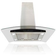 AKDY New 36" European Style Island Mount Stainless Steel Range Hood Vent Swiping Sensor Control W/Both Side Accessible...