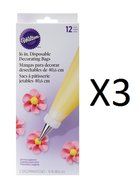 Wilton Disposable 16-Inch Decorating Bags, 12 Pack, 3 Packs of 12