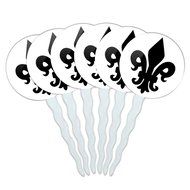 Set of 6 Cupcake Picks Toppers Decoration Symbols - Dollar Sign Gold and Black N17