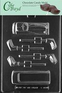 Cybrtrayd S089 Sports Chocolate Candy Mold, Golf Bag and Clubs Open P/B