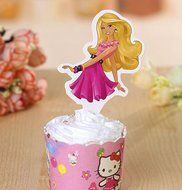 Yunko 60 Pcs Barbie Fun Cupcake Decorative Toppers Cupcake Decorating Tools N2