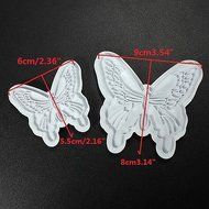 2PCS Butterfly Cake Cookies Cutter Plunger Sugarcraft Decorating Fondant Mold N2