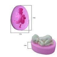 1 Pcs/Cute Sleeping Baby Cake Mold Food-grade Silicone 3D Baby Cake Decorating Mold Soap Mold Fondant DIY Baking... N8