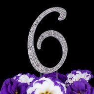 LOVENJOY with Gift Box Number 1 Crystal Rhinestone Baby Shower Wedding Birthday Anniversary Engagement Metal Cake... N10