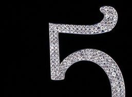 LOVENJOY with Gift Box Number 1 Crystal Rhinestone Baby Shower Wedding Birthday Anniversary Engagement Metal Cake... N17