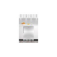 Summit CT66LBISSHVADA: ADA compliant built-in refrigerator-freezer with lock, white cabinet, stainless steel wrapped...