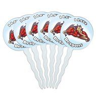 Set of 6 Cupcake Picks Toppers Decoration I Love Heart - Sloths N13